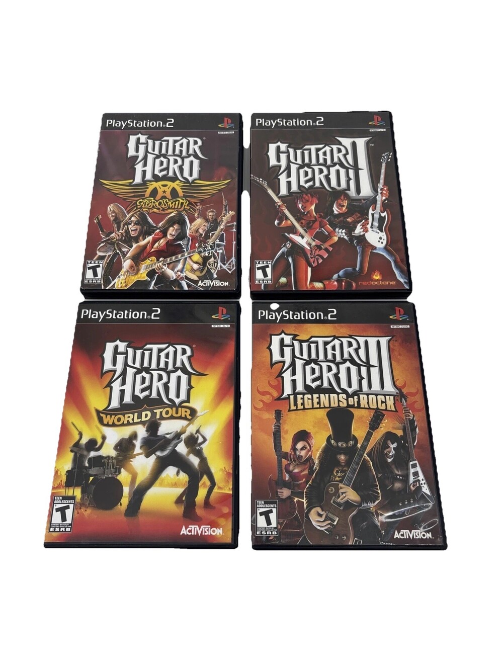 Guitar Hero PS2 Lot World Tour Aerosmith Guitar Hero 2 & Legends Of Rock Tested
